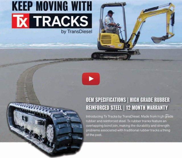 New  longer lasting TX rubber tracks by TransDiesel will help keep you moving